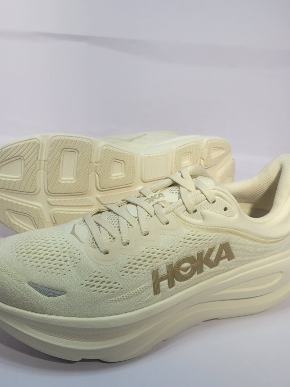 HOKA One One Bondi 9 Wide Women's US Size 11D Vanilla/Birch 1162014 VCH - Picture 10 of 12